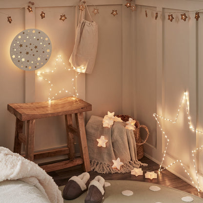 Papyra | LED Lichterkette mit Papiersternen, Herzen oder Tannenbäumen