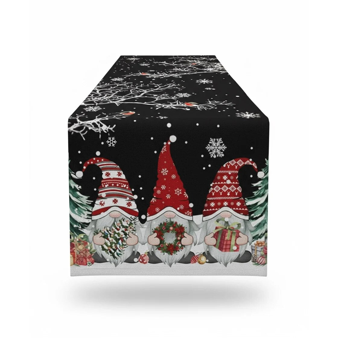 Flockina | Linen Table Runner with Snowflake Pattern, 3 Lengths