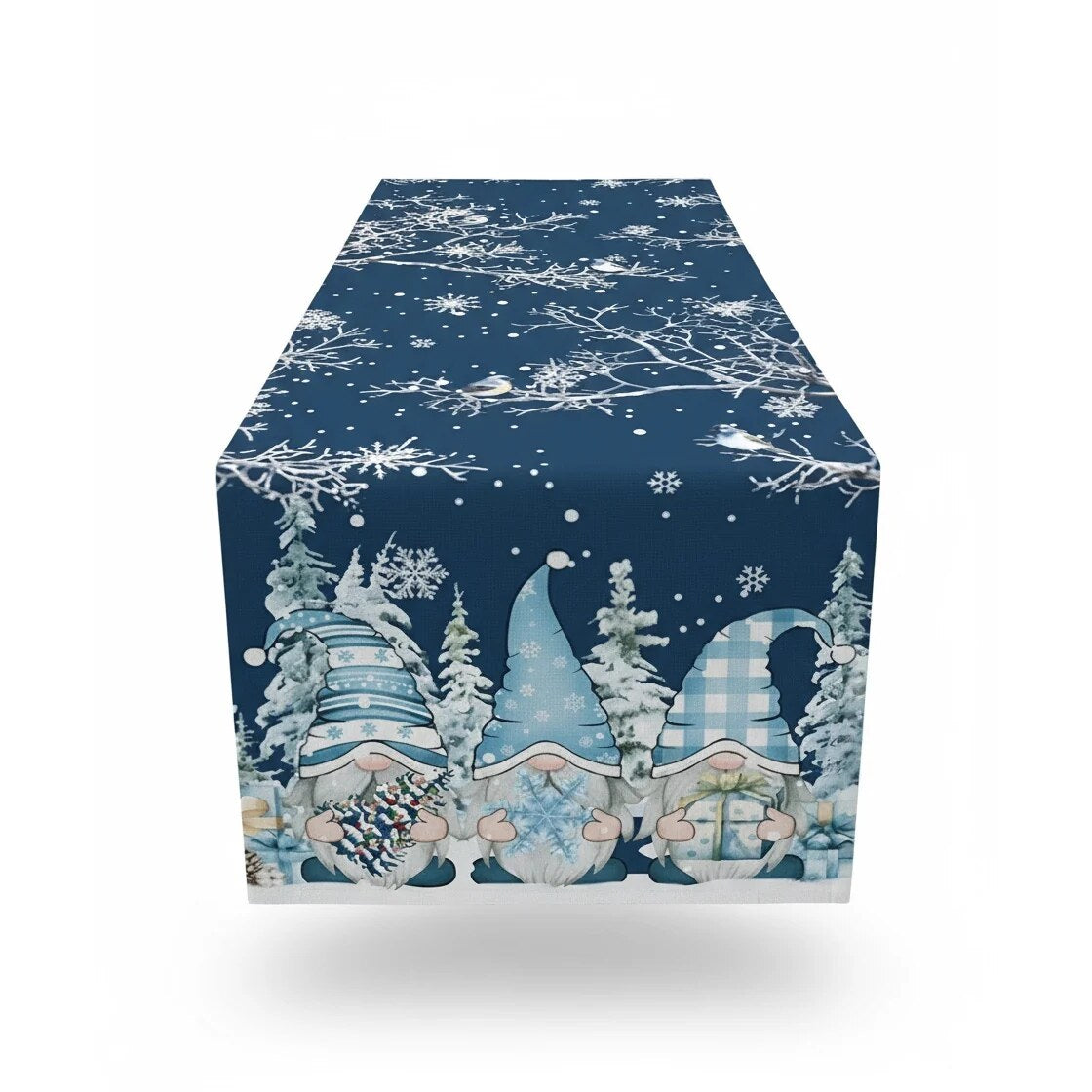 Flockina | Linen Table Runner with Snowflake Pattern, 3 Lengths