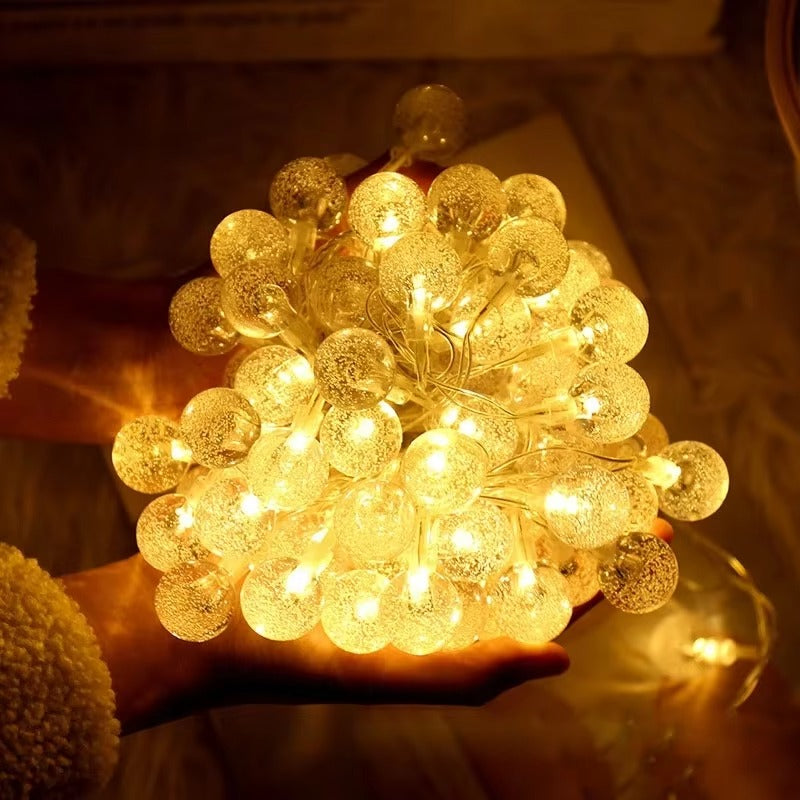 Kristalo | LED Lichterkette mit Kugeln in Kristalloptik, batteriebetrieben, 1 bis 3 m