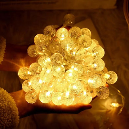 Kristalo | LED Lichterkette mit Kugeln in Kristalloptik, batteriebetrieben, 1 bis 3 m