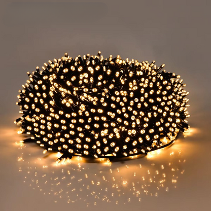 Funkelia | LED Lichterkette außen mit Netzteil, 8 Modi, 10–100 m