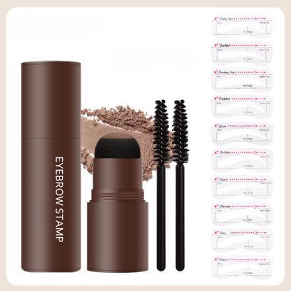 BrowNova | Kit de sellos para cejas con 10 plantillas y 2 pinceles