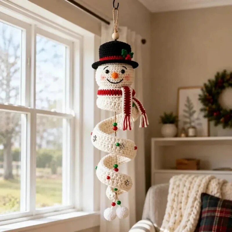 Crochiva | Crochet Christmas Decoration, DIY Kit for Spiral Ornaments with Hanging Loop