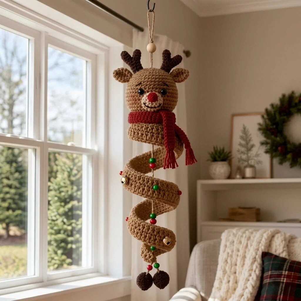 Crochiva | Crochet Christmas Decoration, DIY Kit for Spiral Ornaments with Hanging Loop