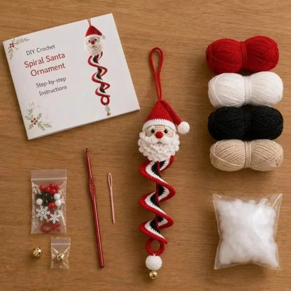 Crochiva | Crochet Christmas Decoration, DIY Kit for Spiral Ornaments with Hanging Loop