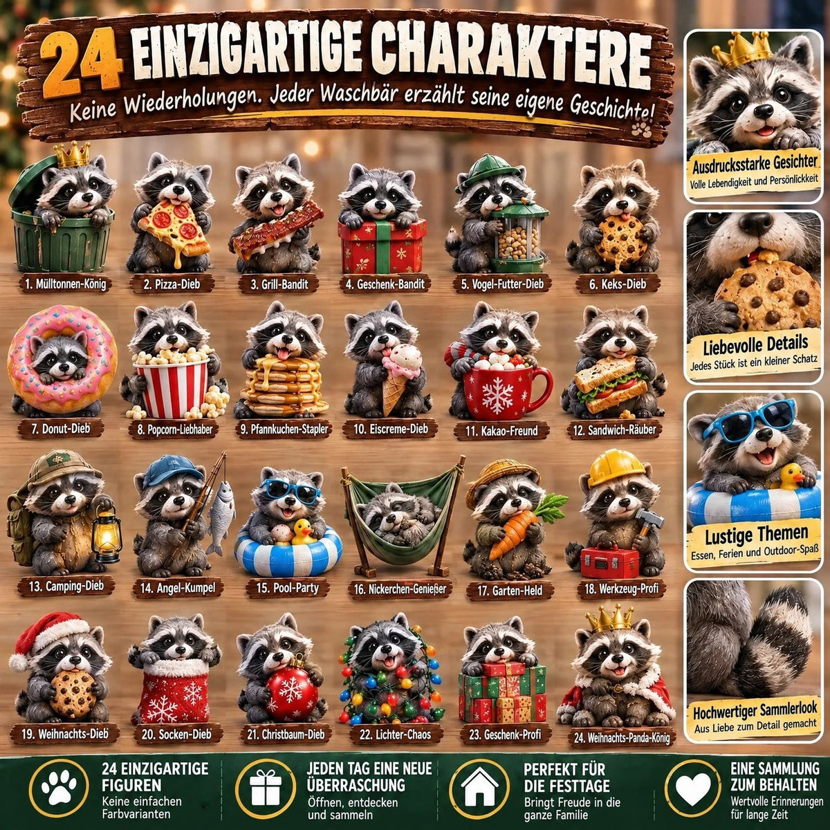 Waschbär Adventskalender 2026