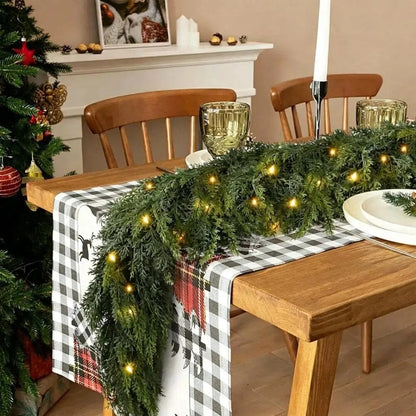 Tannova | Fir Garland with LED String Lights, 2.7 m, Made of PVC for Indoor Use