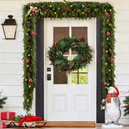 Tannova | Fir Garland with LED String Lights, 2.7 m, Made of PVC for Indoor Use