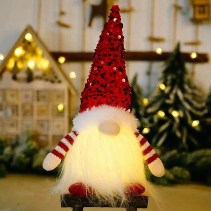 Gnomira | Christmas gnome with lights, battery-powered, 30 cm