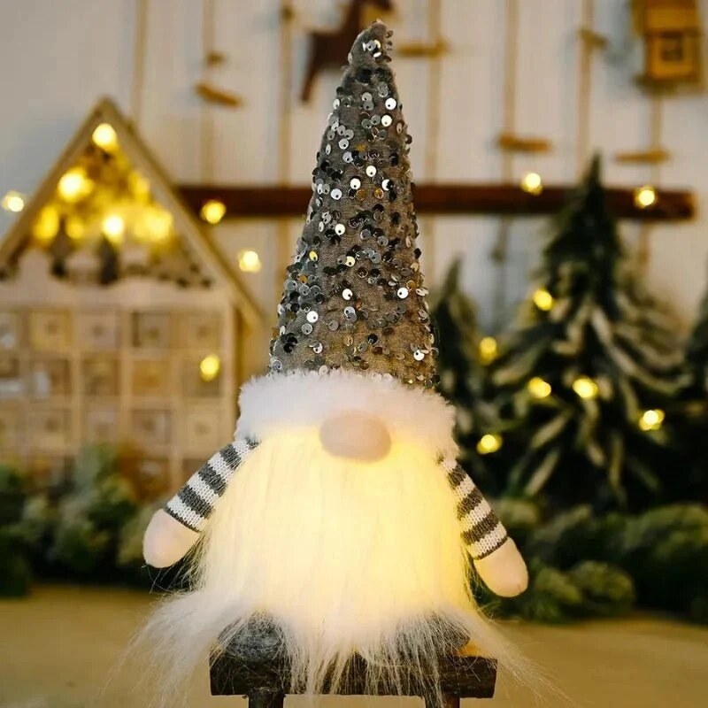 Gnomira | Christmas gnome with lights, battery-powered, 30 cm