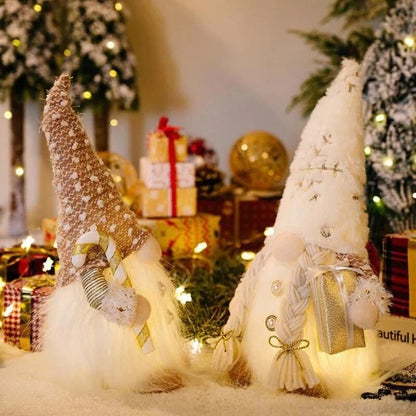 Gnomira | Christmas gnome with lights, battery-powered, 30 cm