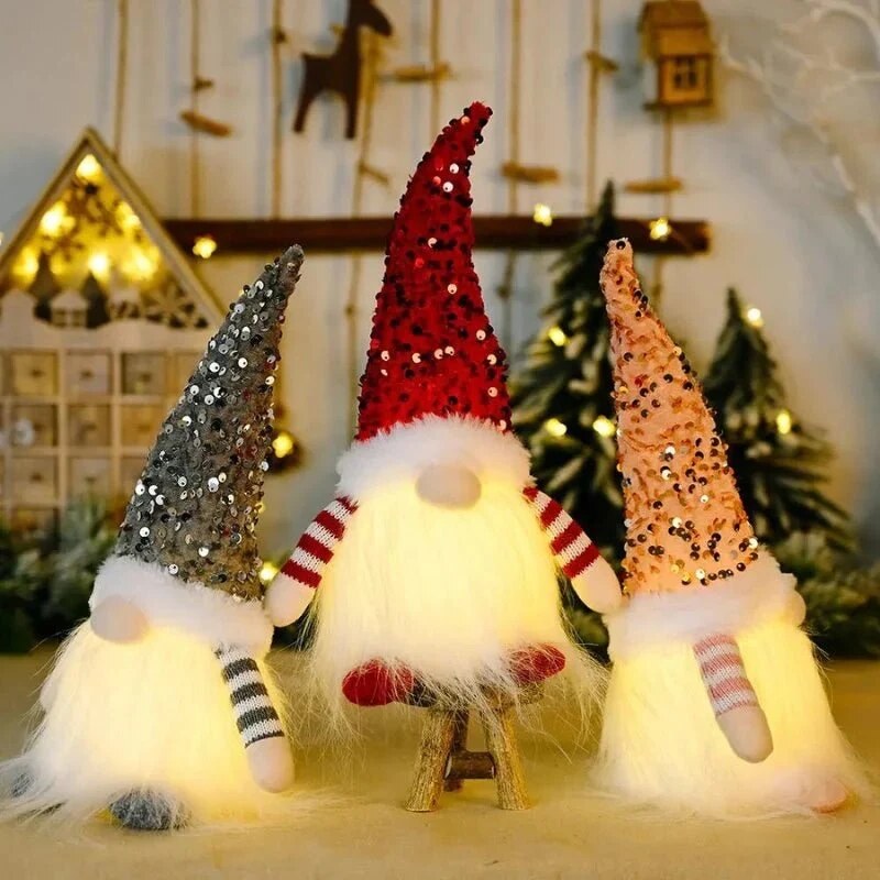 Gnomira | Christmas gnome with lights, battery-powered, 30 cm