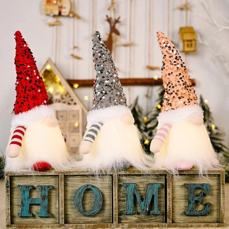 Gnomira | Christmas gnome with lights, battery-powered, 30 cm