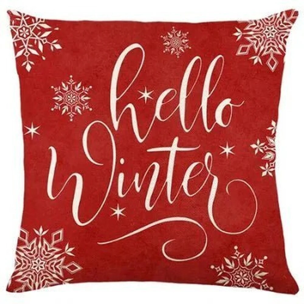 Kissora | Kissenbezüge Weihnachten 45 × 45 cm, 4er Set mit verdecktem Reißverschluss