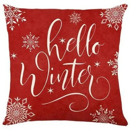 Kissora | Kissenbezüge Weihnachten 45 × 45 cm, 4er Set mit verdecktem Reißverschluss