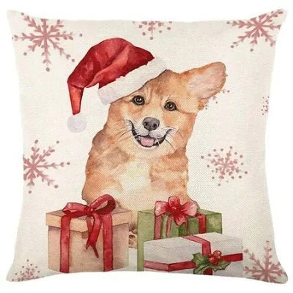 Kissora | Kissenbezüge Weihnachten 45 × 45 cm, 4er Set mit verdecktem Reißverschluss