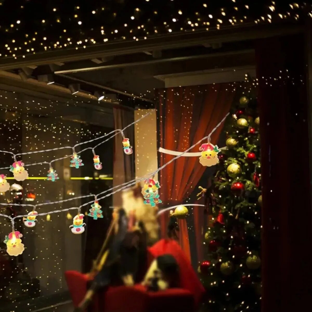 Glimova | Weihnachtslichterkette mit Motiven, batteriebetrieben, 1,5 oder 3 m