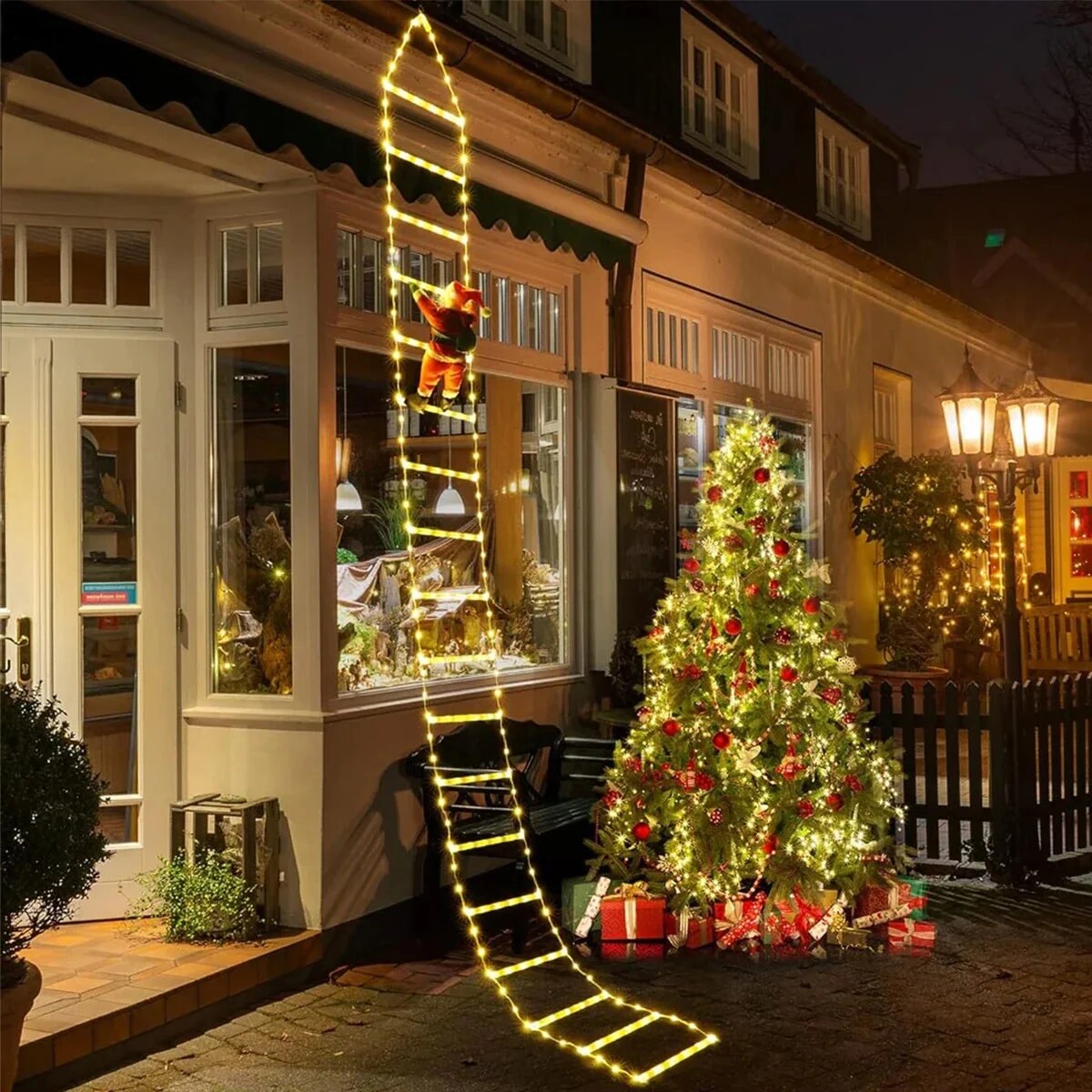 Klausio | Santa Climbing a Ladder, Outdoor Christmas Decoration for the Garden