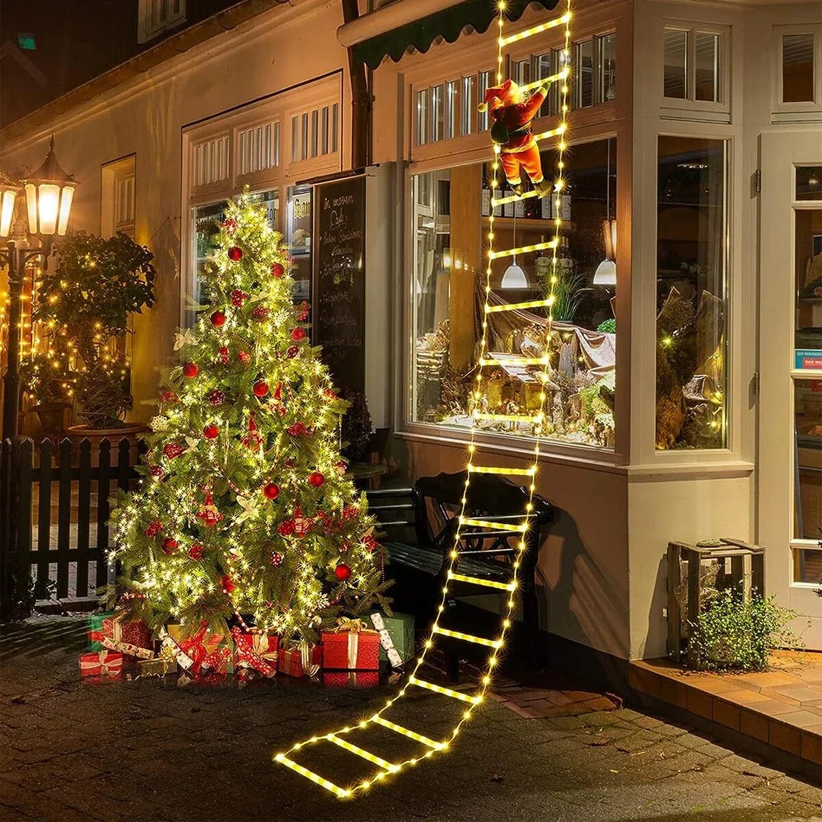Klausio | Santa Climbing a Ladder, Outdoor Christmas Decoration for the Garden