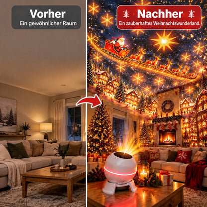 Snowvia | LED Weihnachtsbeleuchtung als Projektor mit bewegten Mustern, USB