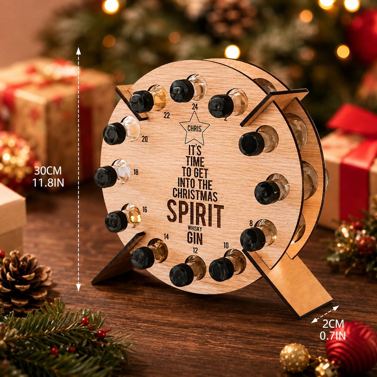 Wein & Bier Adventskalender aus Holz 2026