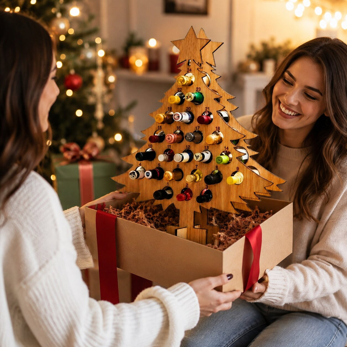 Wein & Bier Adventskalender aus Holz 2026