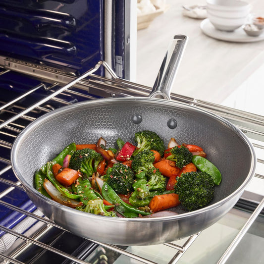 Three-layer stainless steel wok with honeycomb base Apex GreenPan