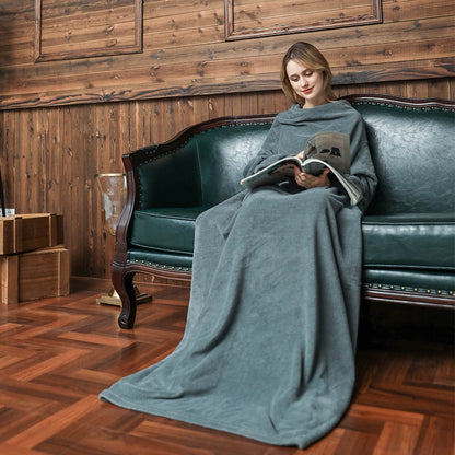 Kuvara | Blanket with Sleeves and Front Pocket, 130 × 180 cm