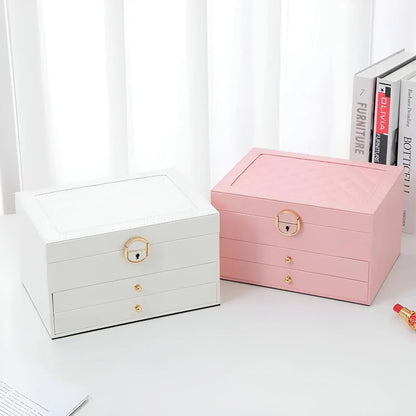 LuxeTrove | Portagioie in similpelle PU a più scomparti, 23 x 17 cm