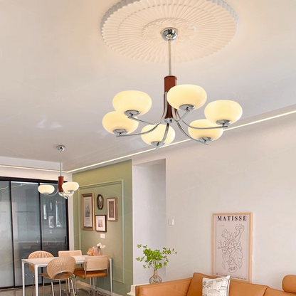 Lunaro | Lampada a sospensione Bauhaus con 3/5 paralumi in vetro opalino